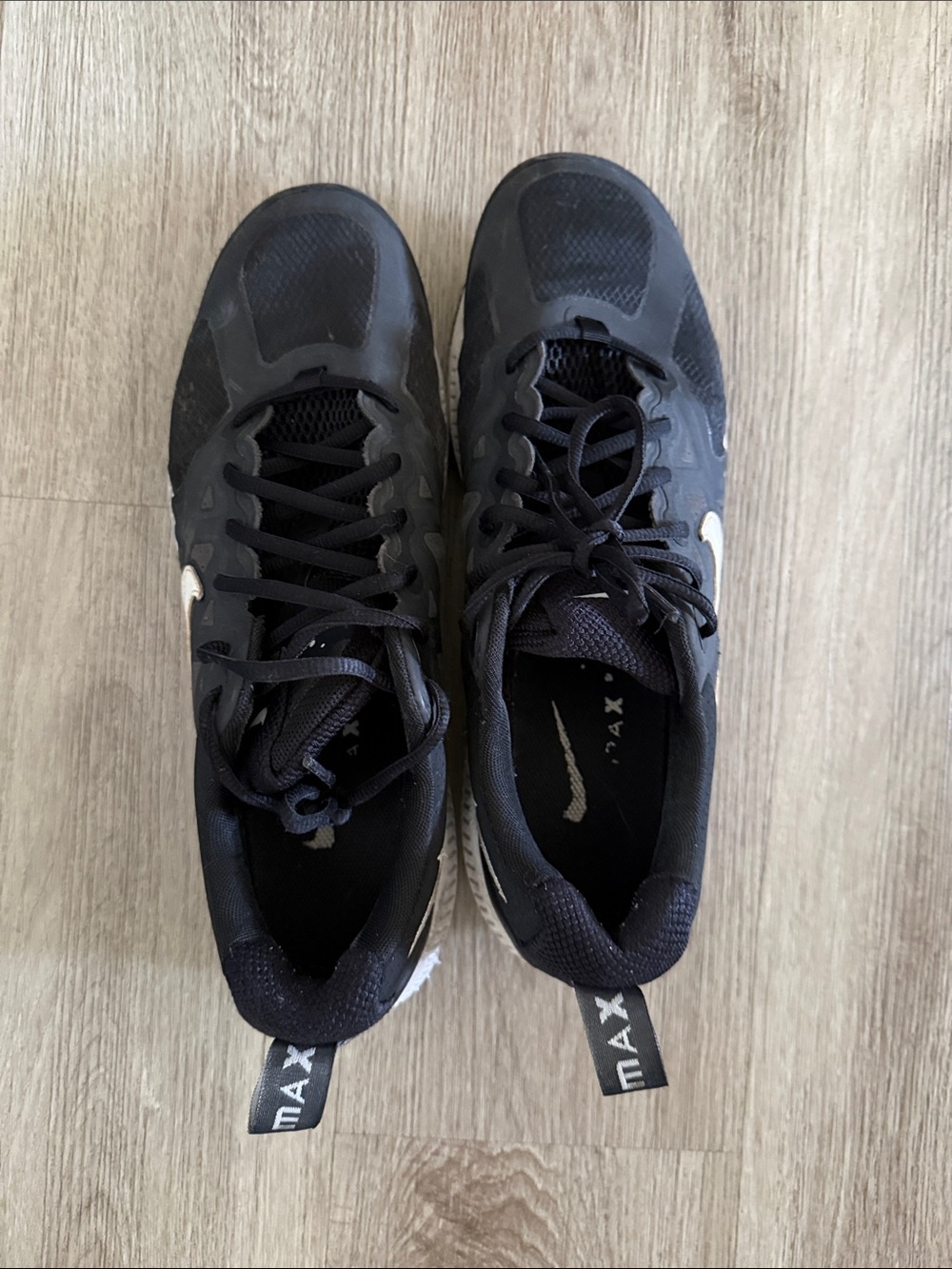 Nike Men’s Black Athletic Training Shoes with White Swoosh